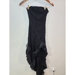 Whimsigoth Black Lace High-low Dress XS